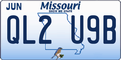 MO license plate QL2U9B