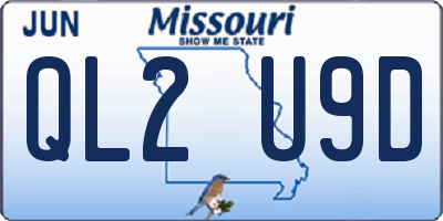 MO license plate QL2U9D