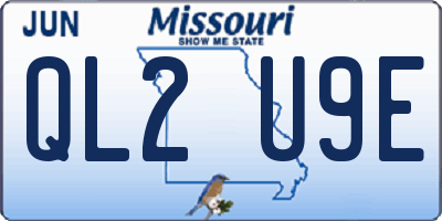 MO license plate QL2U9E