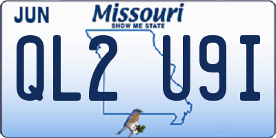 MO license plate QL2U9I