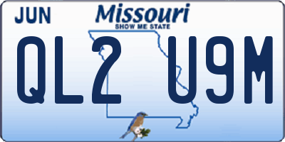 MO license plate QL2U9M