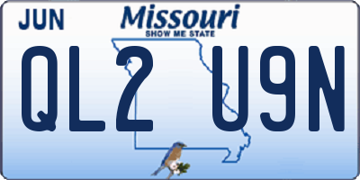 MO license plate QL2U9N