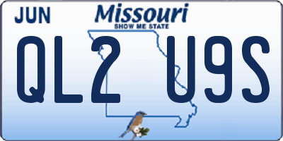 MO license plate QL2U9S