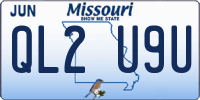 MO license plate QL2U9U