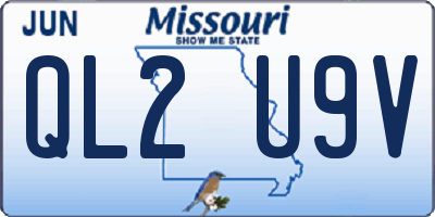 MO license plate QL2U9V