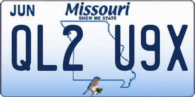 MO license plate QL2U9X