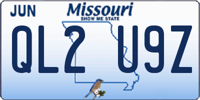 MO license plate QL2U9Z