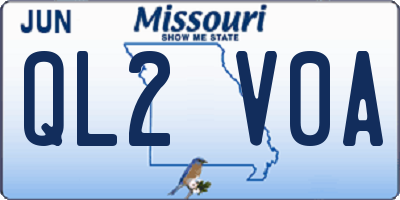 MO license plate QL2V0A