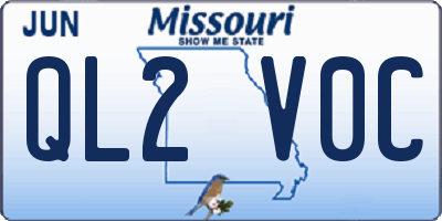 MO license plate QL2V0C