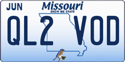 MO license plate QL2V0D