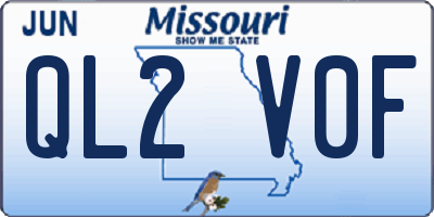 MO license plate QL2V0F