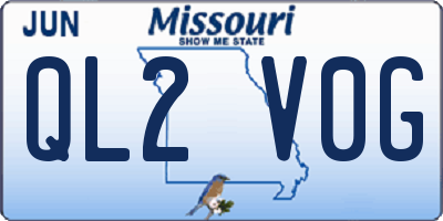 MO license plate QL2V0G