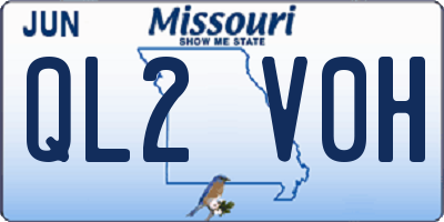 MO license plate QL2V0H