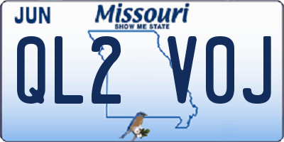 MO license plate QL2V0J