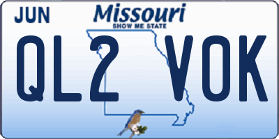 MO license plate QL2V0K