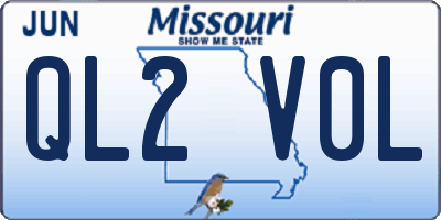 MO license plate QL2V0L