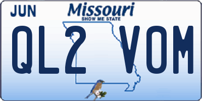 MO license plate QL2V0M