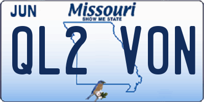 MO license plate QL2V0N