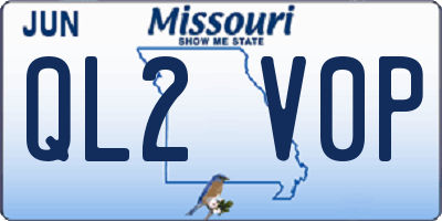MO license plate QL2V0P