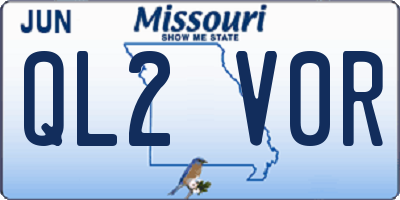 MO license plate QL2V0R