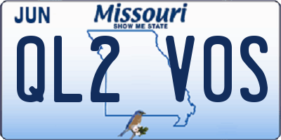 MO license plate QL2V0S