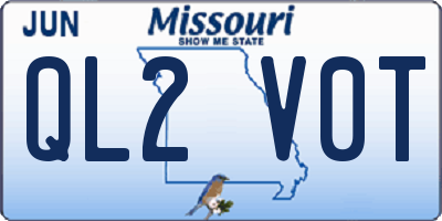 MO license plate QL2V0T