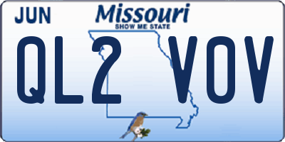 MO license plate QL2V0V