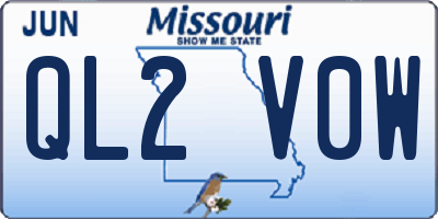MO license plate QL2V0W