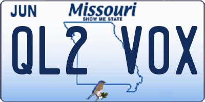 MO license plate QL2V0X