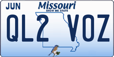 MO license plate QL2V0Z