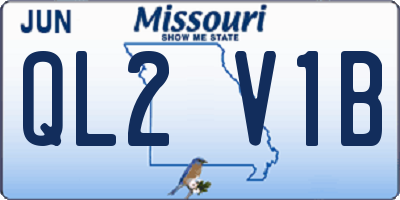 MO license plate QL2V1B