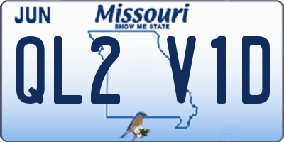 MO license plate QL2V1D