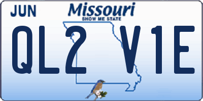 MO license plate QL2V1E