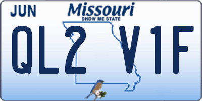 MO license plate QL2V1F