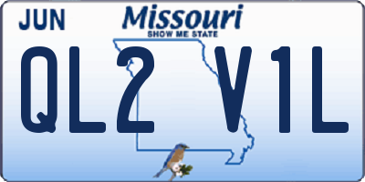 MO license plate QL2V1L