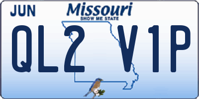 MO license plate QL2V1P