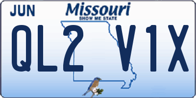 MO license plate QL2V1X