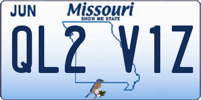 MO license plate QL2V1Z