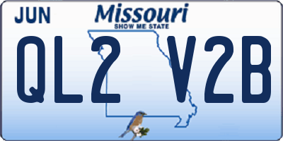 MO license plate QL2V2B