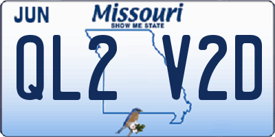 MO license plate QL2V2D