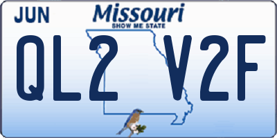 MO license plate QL2V2F