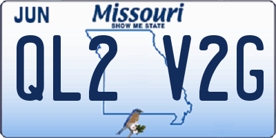 MO license plate QL2V2G