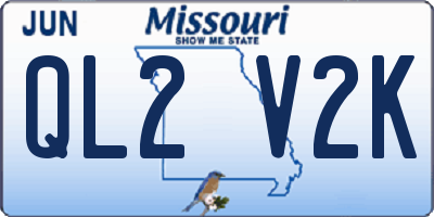 MO license plate QL2V2K