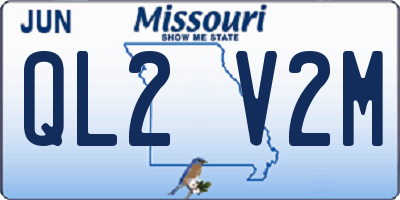 MO license plate QL2V2M