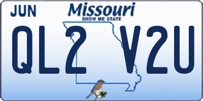 MO license plate QL2V2U