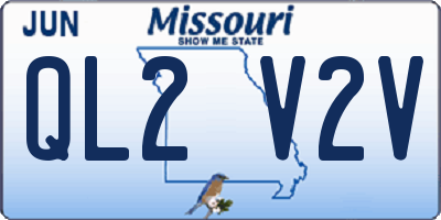 MO license plate QL2V2V