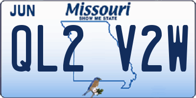 MO license plate QL2V2W