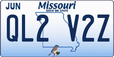 MO license plate QL2V2Z