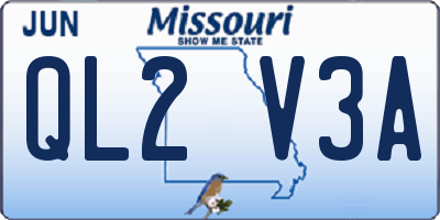 MO license plate QL2V3A