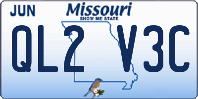 MO license plate QL2V3C